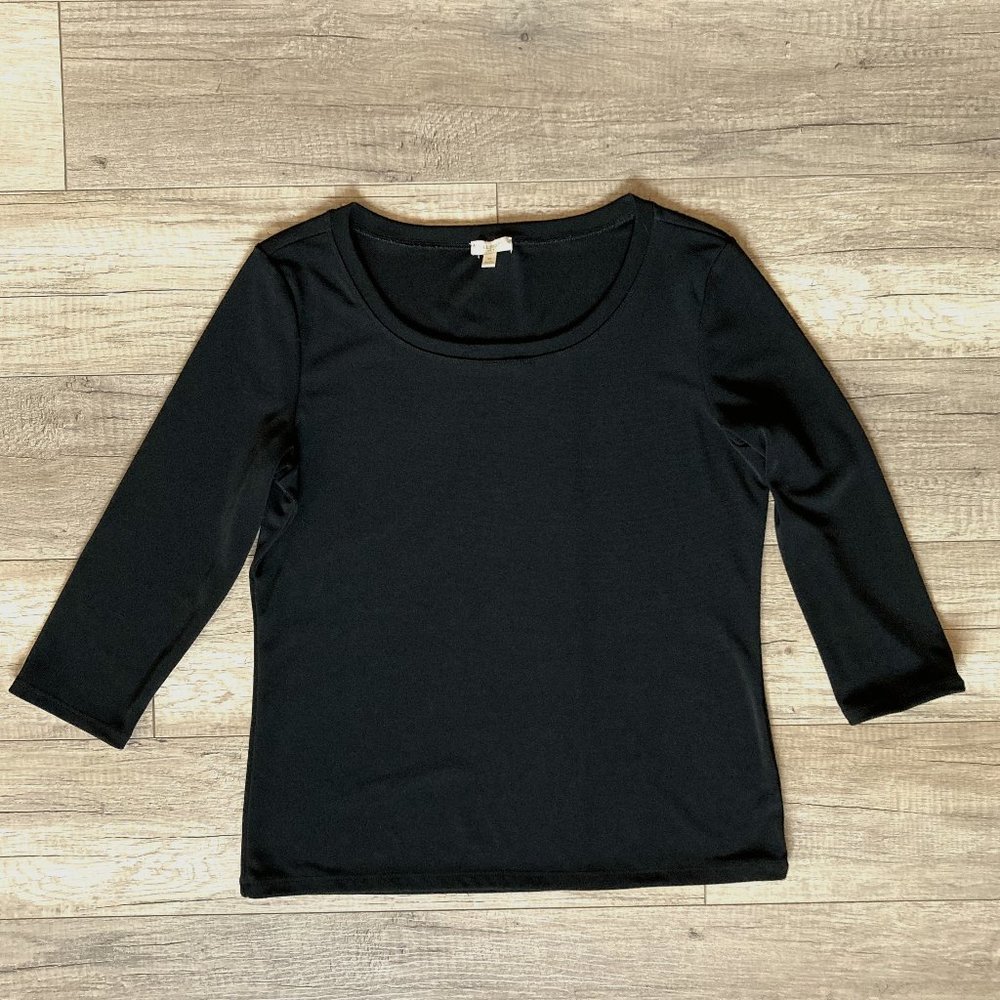 Women's Ann Taylor Black 3/4 Sleeve Top - Size Medium